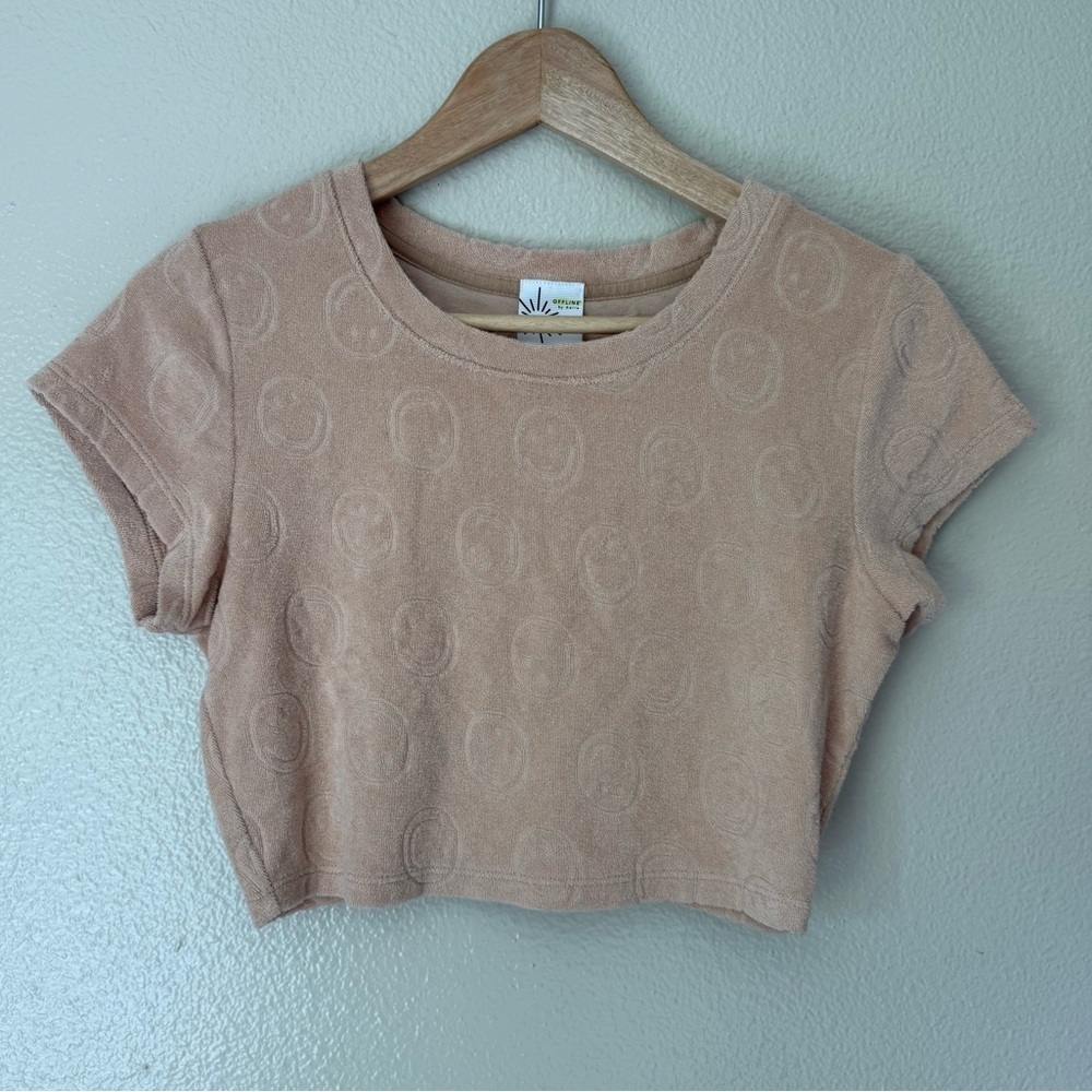 AERIE Smiley Face Terry Cropped Tee 2 for $22 ❇️